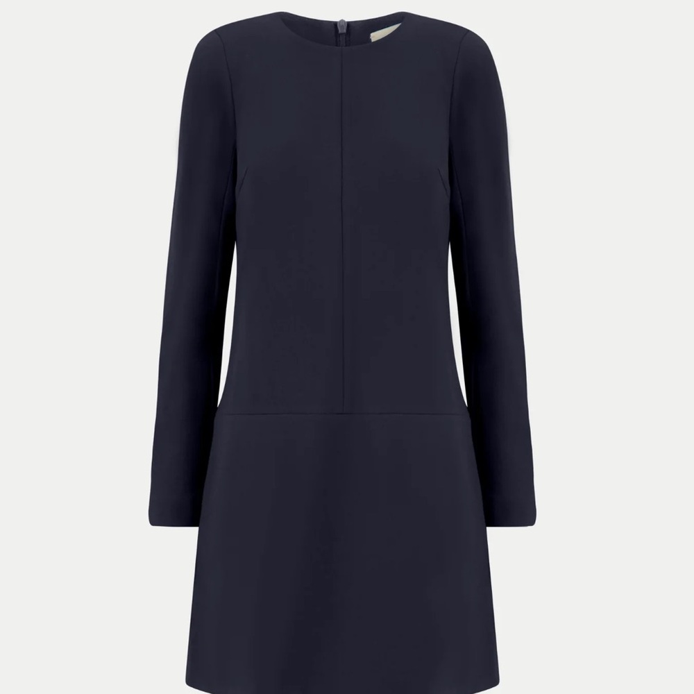 Elegant Navy Long Sleeve Mini Dress